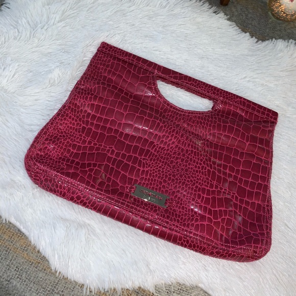 Nine West Handbags - Nine West hot pink silver large handbag clutch bag